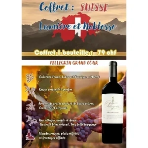 Pellegrin Grand Cour Rouge 2022 Genève AOC
Cabernet Franc et Cabernet Sauvigon
Jean-Pierre Pellegrin - Coffret Noel de 1 Bout
