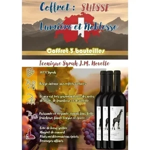 Iconique Syrah VDP Suisse
J.M. Novelle 2019 Coffret Noel de 3 Bout