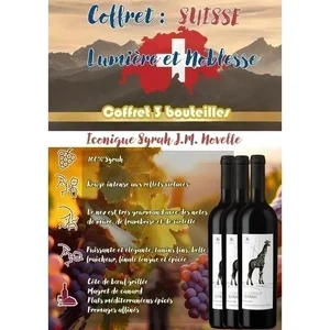 Iconique Syrah VDP Suisse
J.M. Novelle 2019 Coffret Noel de 3 Bout